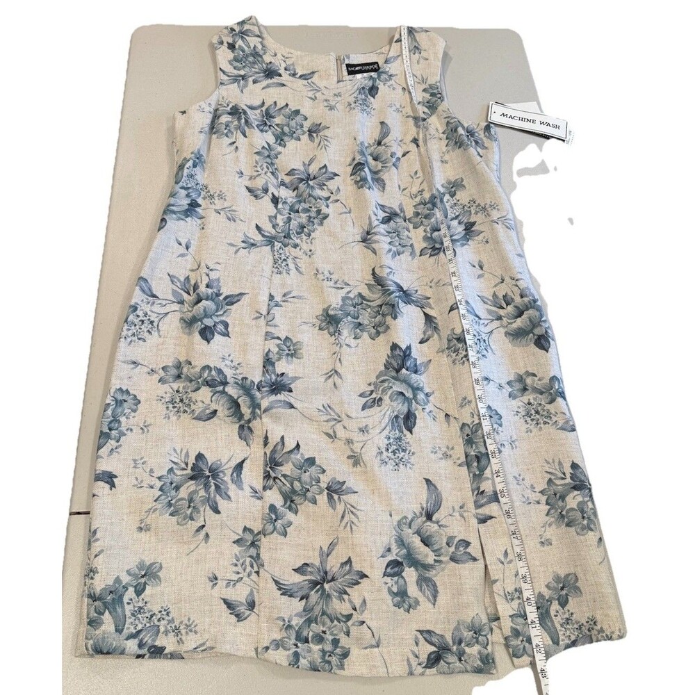 NEW Vintage Sag Harbor Dress Womens 18W Floral Lined Linen Blend Cottage Travel - Picture 5 of 5